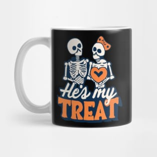 Hes My Treat Skeleton Matching Couple Halloween Hers Mug